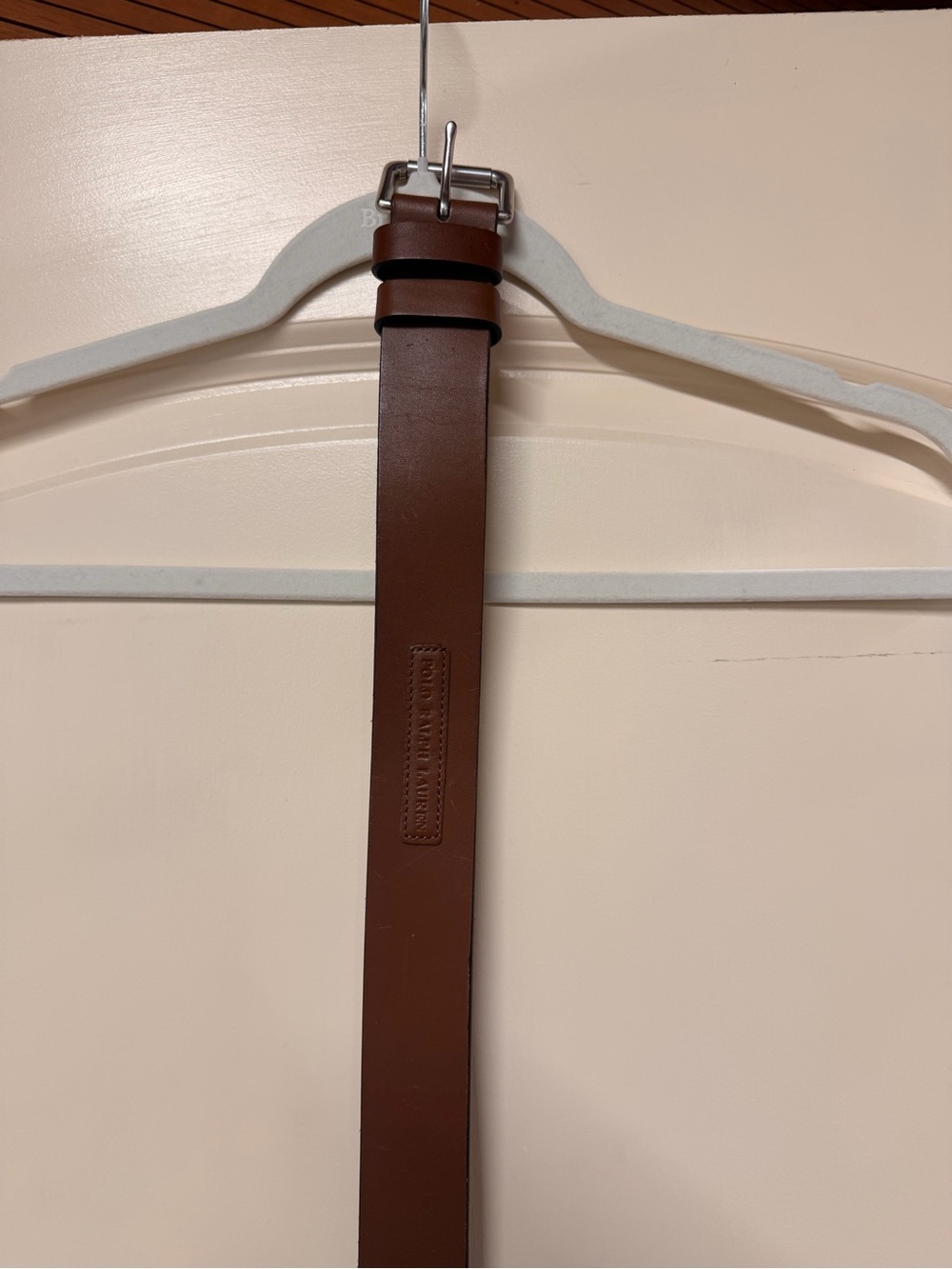 Polo by Ralph Lauren Brown Leather Belt with Silver Buckle